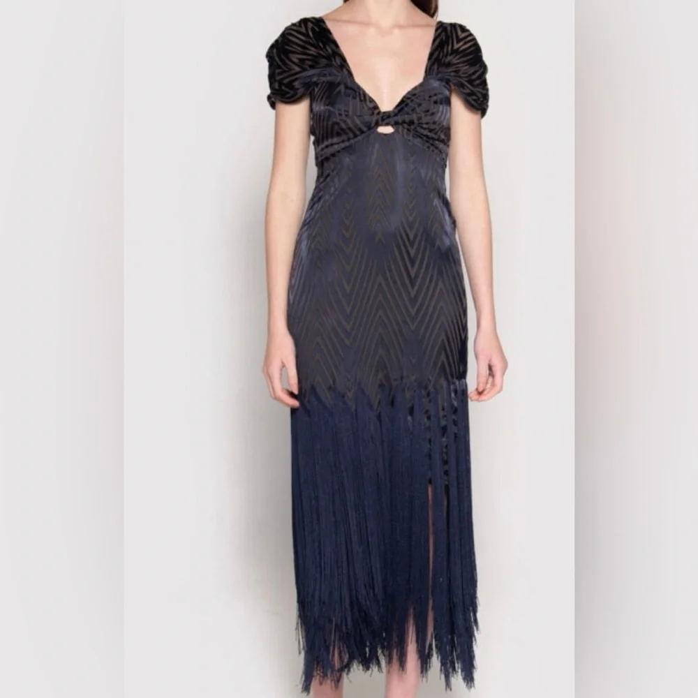 AZULU SUNNY ISLES DRESS DARK BLUE TIGER - Picture 1 of 7